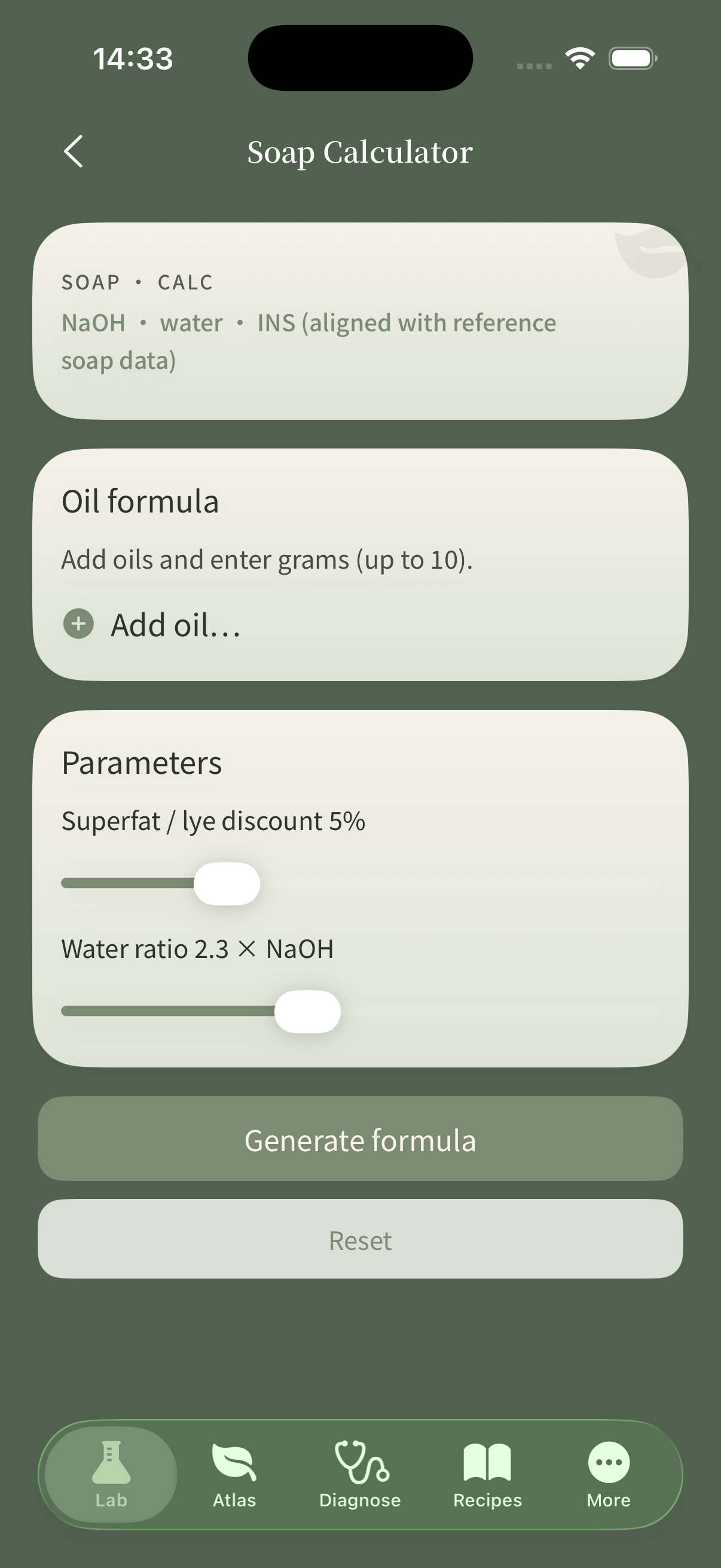 Soap calculator